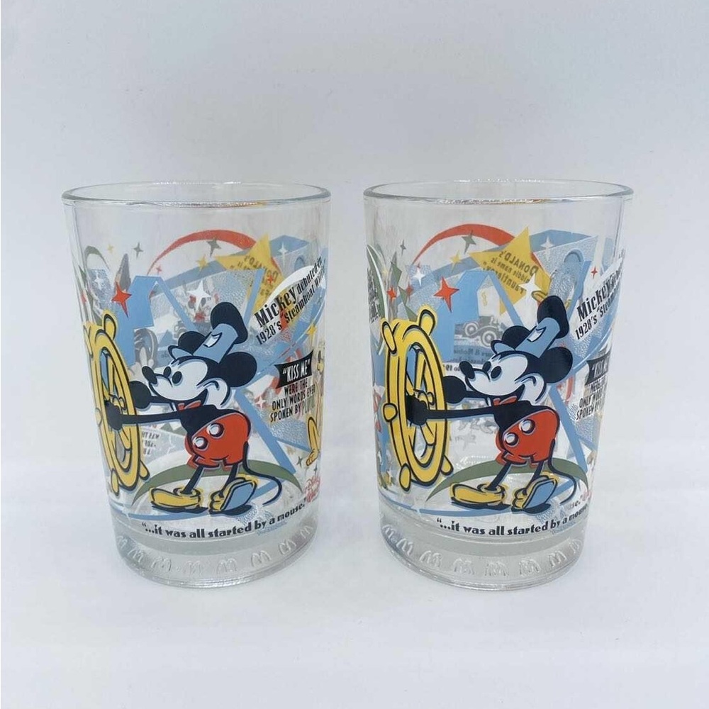 Vintage 1994 Walt Disney Mickey Mouse McDonalds Graphic Glasses 100 Anniversary